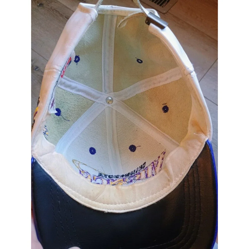 Vintage Minnesota Vikings Hat Cap Proelite Genuine Leather Made in the USA NFL